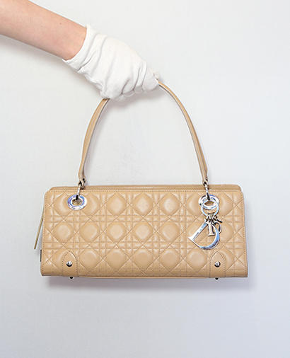 Lady Dior East West, &pound;280, Handbags, Beige, Lambskin Leather, Front view